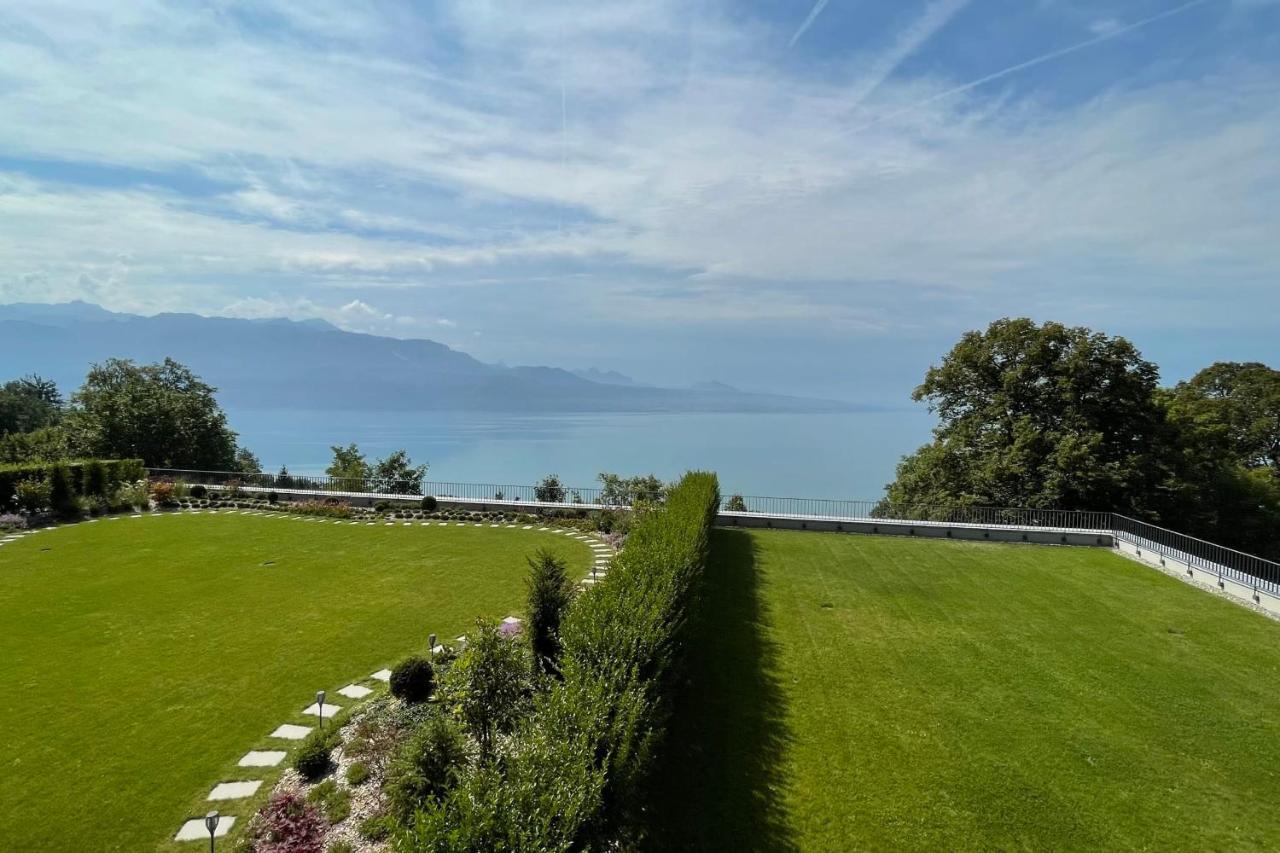 Les Terrasses De Lavaux 1 - Appartement De Luxe Avec Vue Panoramique Et Piscine Puidoux 외부 사진