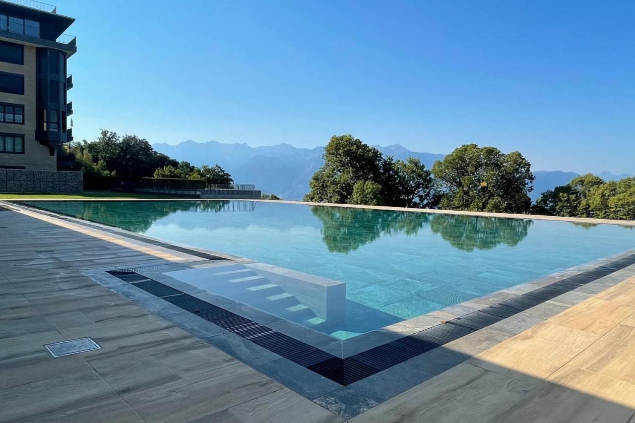 Les Terrasses De Lavaux 1 - Appartement De Luxe Avec Vue Panoramique Et Piscine Puidoux 외부 사진