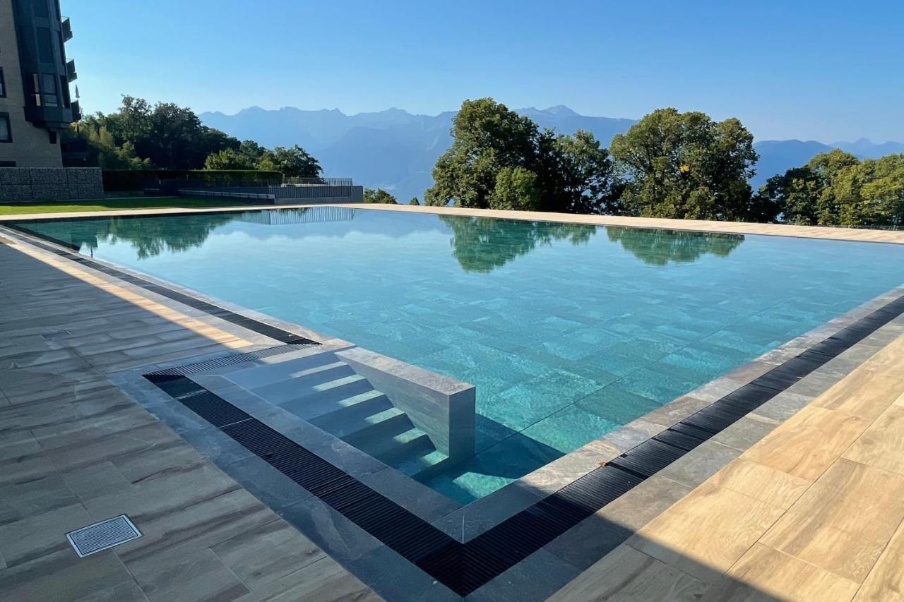 Les Terrasses De Lavaux 1 - Appartement De Luxe Avec Vue Panoramique Et Piscine Puidoux 외부 사진